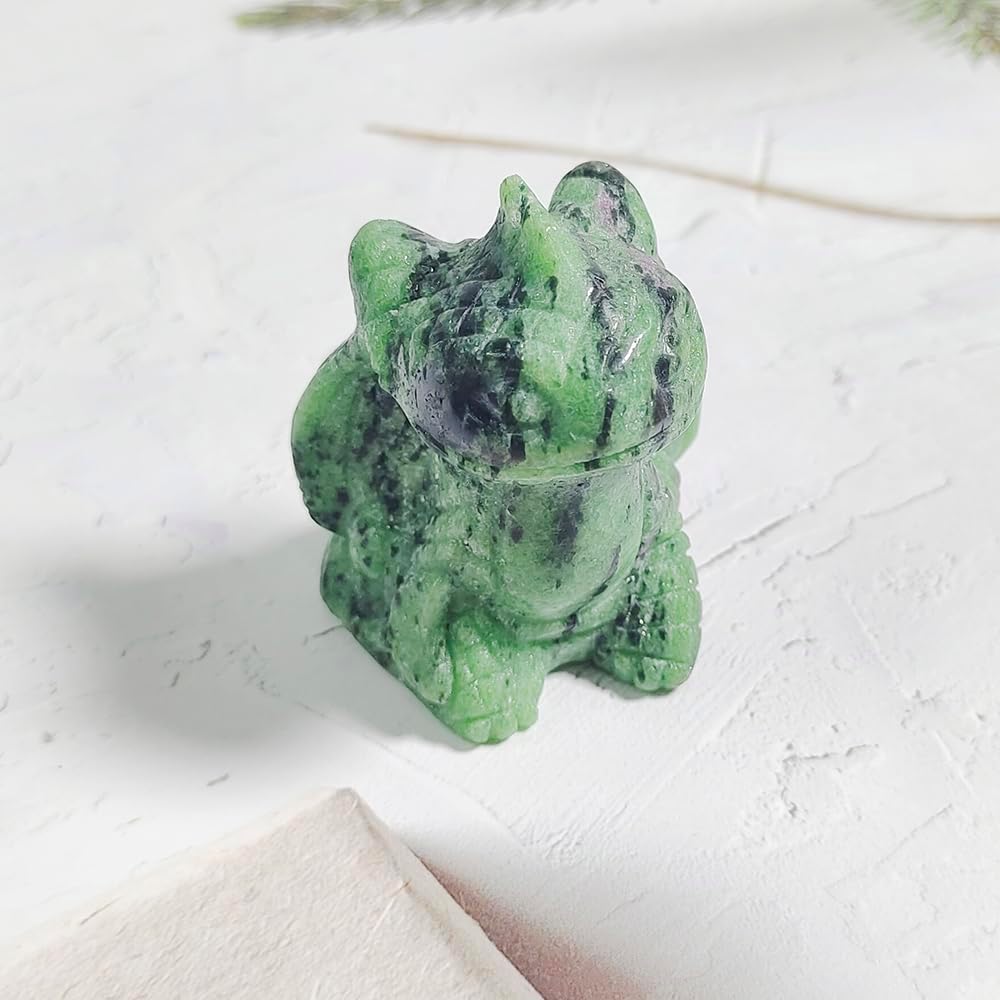 Natural Quartz Crystal Toothless Fly Dragon Figurine Reiki Healing Crystal Stone Skull Statue Crafts Halloween Home Decoration (Obsidian)