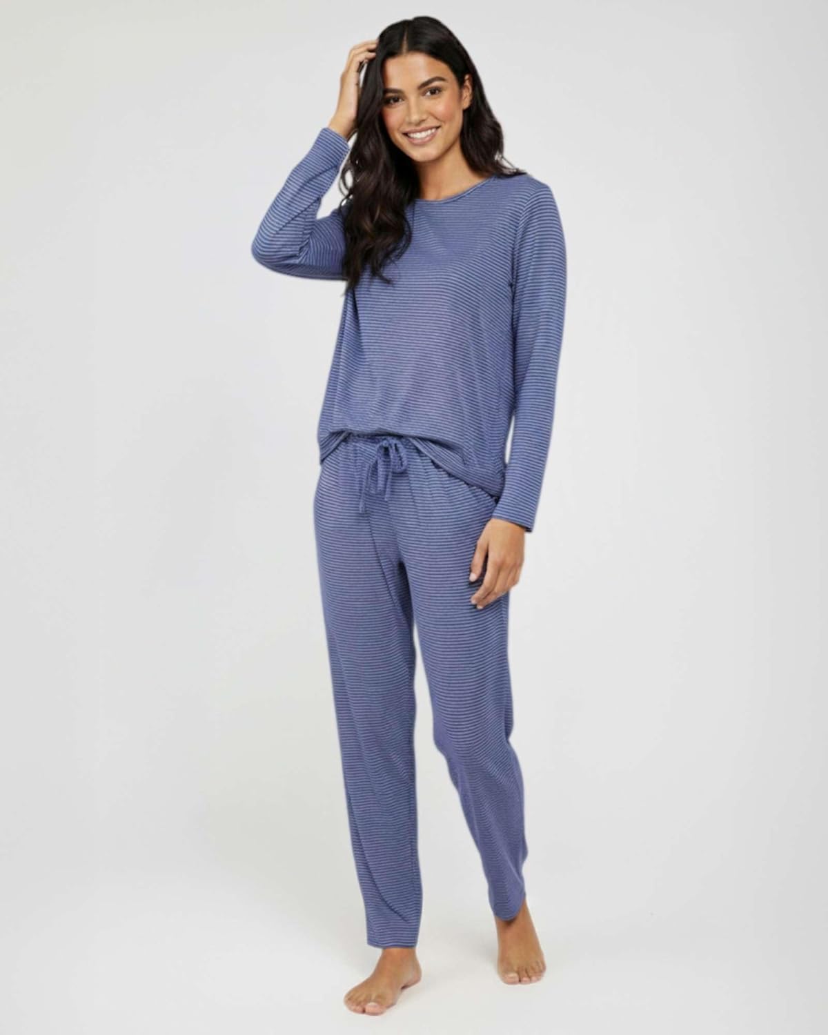 Real Essentials 2 Pack: Women's Comfy Pajama Sets - Short & Long Sleeve Ladies Loungewear Sleepwear PJs (Available In Plus) - Image 6