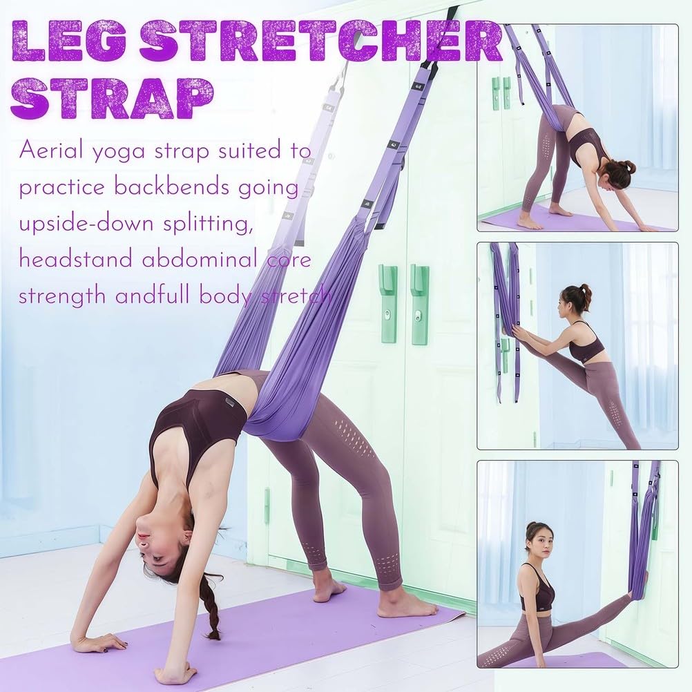 Correa de estiramiento para yoga, cinturón de entrenamiento con anclaje de puerta, entrenador de flexibilidad para fitness, gimnasia y baile
