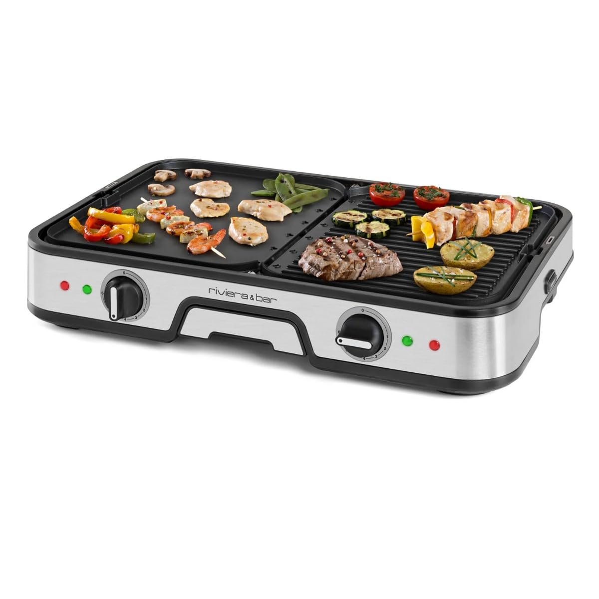 Plancha RIVIERA & BAR - QPL525 - Surface de cuisson 45,5 x 29cm - 6 a 8 personnes - 2000W
