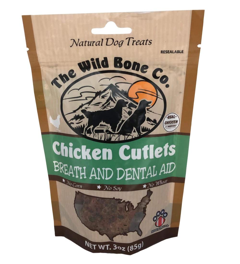 Chicken Cutlets Breath and Dental Aid Dog Treats, 3 Ounces, Made in The USA (092015)