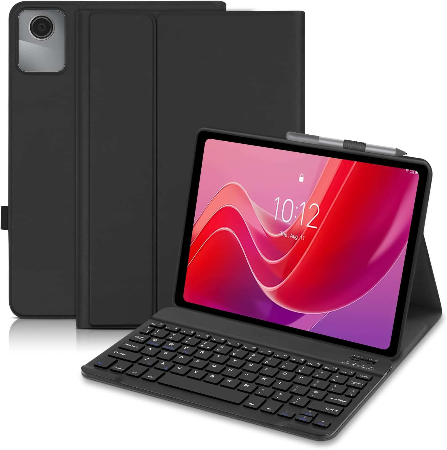 for Lenovo Tab M11 Case with Keyboard 11 inch 2024(TB330FU/TB330XU), UK layout Keyboard Case for Lenovo Tab M11, Detachable Keyboard Case with Pencil Holde for Tablet 11", Black