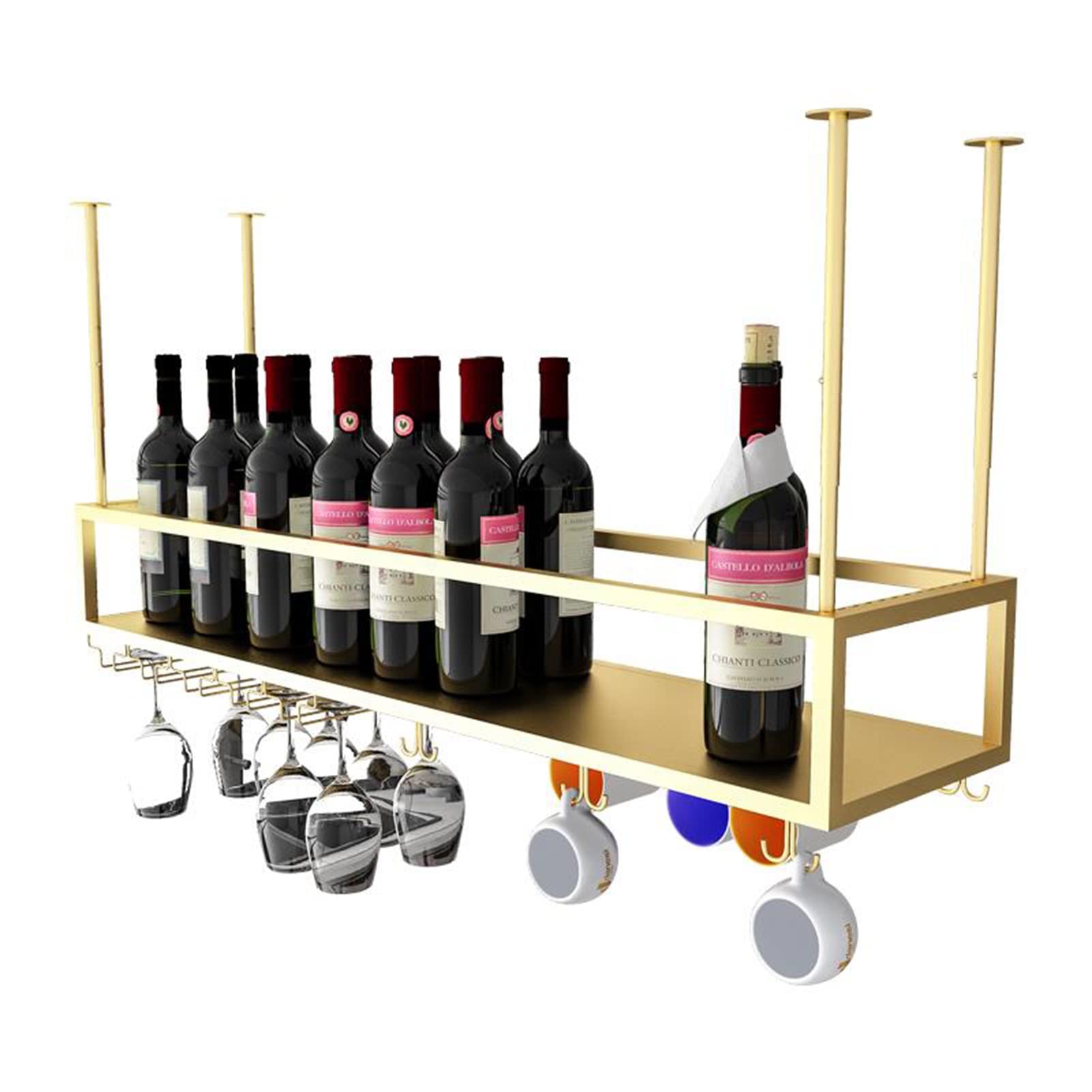 Estante para vinos de techo que soluciona la falta de espacio en barra