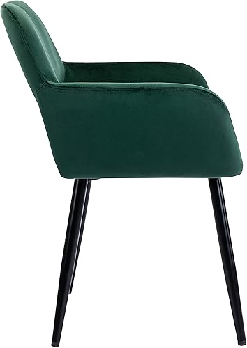 Miniatura 5 de Porthos Home Giana - Silla de comedor con tapicería de terciopelo de lujo, reposabrazos bajos y patas de metal con protectores de suelo (diseño