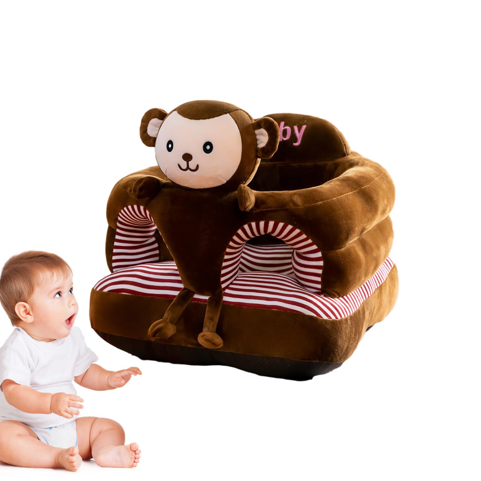 Siège de Soutien Pour Bébé, Support de Siège En Forme D'animal, Support de Sièges de Canapé Animal Anti-chute, Remplaçable Doux Coussin Bebe Assis Canapé pour Filles Et Garçons