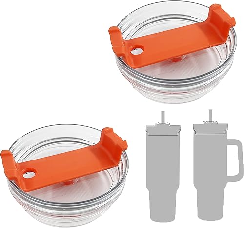 Paquete de 2 tapas para vaso de 40 onzas compatibles con Stanley Quencher, a prueba de derrames, de acero inoxidable, resistentes a salpicaduras,