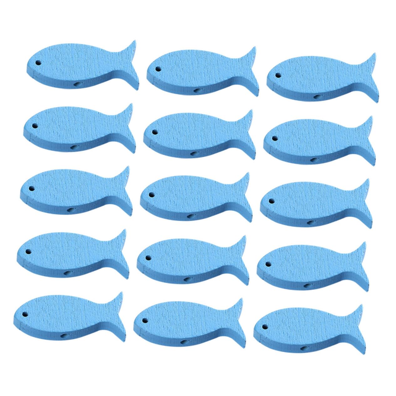 VICASKY Fish Decor 100pcs Creative Desktop Fish Adornment Wood Chip Bead Fish Dec