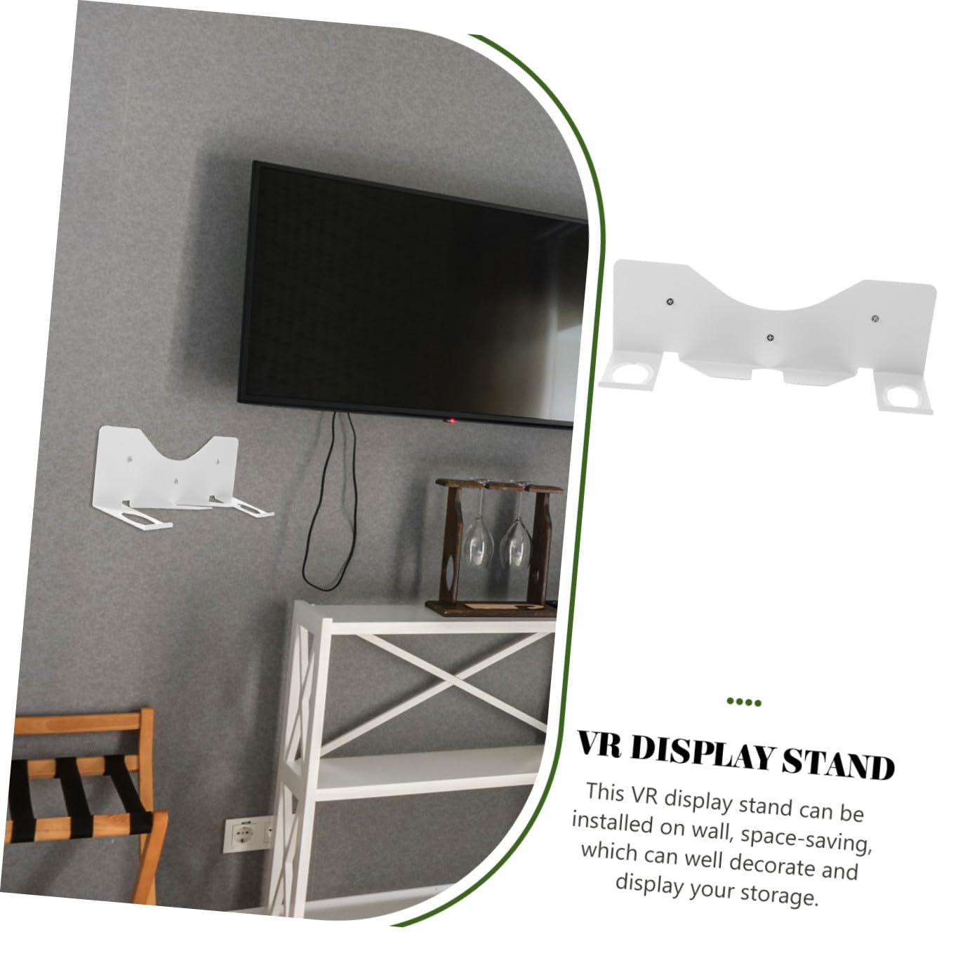 Supporto da Parete per Visore Vr Organizer per Riporre Controller Vr Realizzato in Materiale di Leggero e Pratico