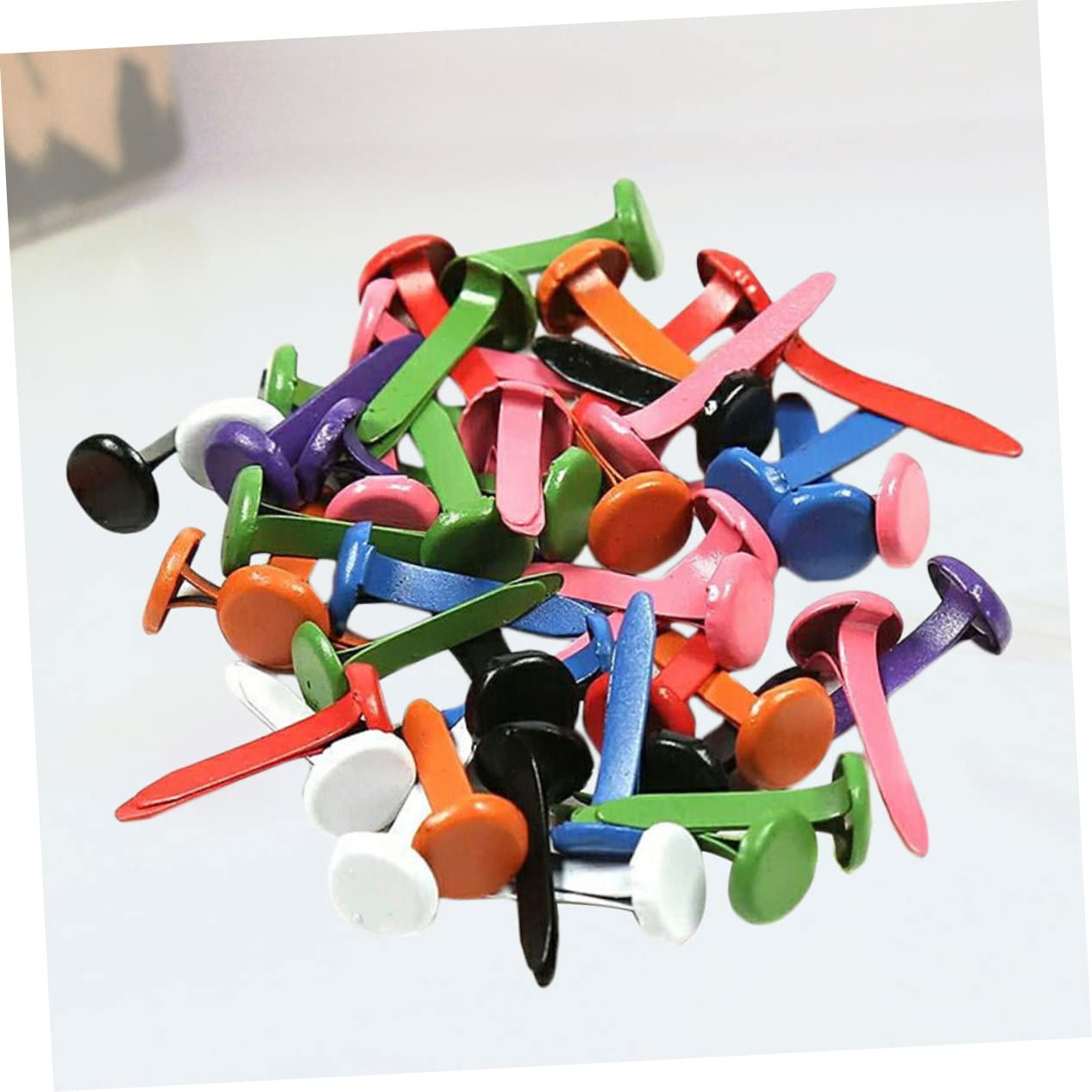 CIMAXIC 150pcs DIY Craft Brads for Boys and Girls Round Nails Handmade Non-Fading for Boys and Girls Projects Random