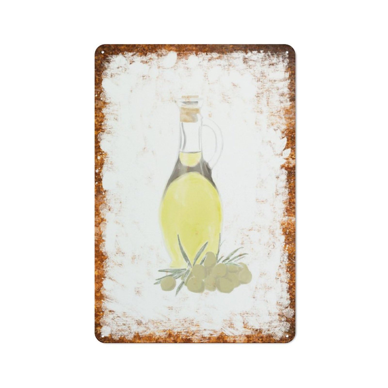 Olive Oil Watercolor Art Plaque, Minimalist Household Wall Decor, Restaurant Cafe Garage Decor,8x12 Inch