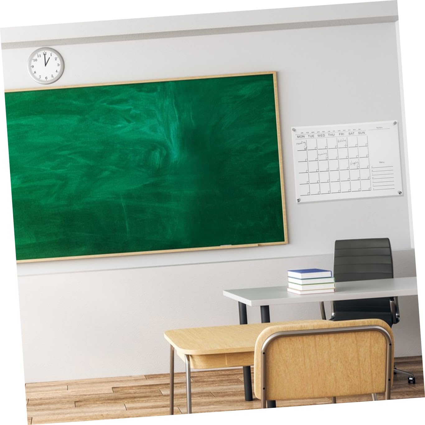 NOLITOY Abwischbarer Acrylglas Wandkalender Wochenplaner mit Aufhängung Wiederverwendbarer Kalender Whiteboard Memo Board für Zuhause Büro Dekoration mit Nägeln und Zufällige Farbe