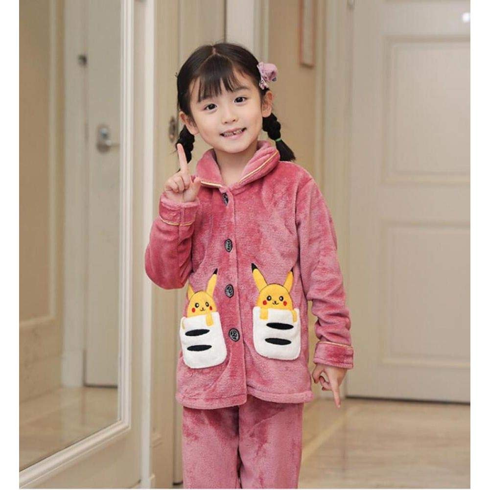 Kinderen Flanellen Pyjama Kids Cartoon Winter Warme Pyjama Set Voor Jongens En Meisjes Coral Fleece Zachte Pyjama Pyjama Kleding Set