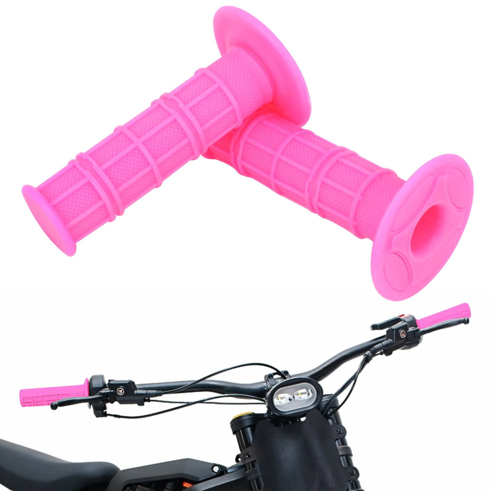 Handlebar Grips 7/8" Rubber Handle Grips Universal for Sur Ron Surron LBX Talaria Sting R MX3/R MX4 Talaria X3 XXX E-Ride Pro SS/S Electric Dirt Bike Pink
