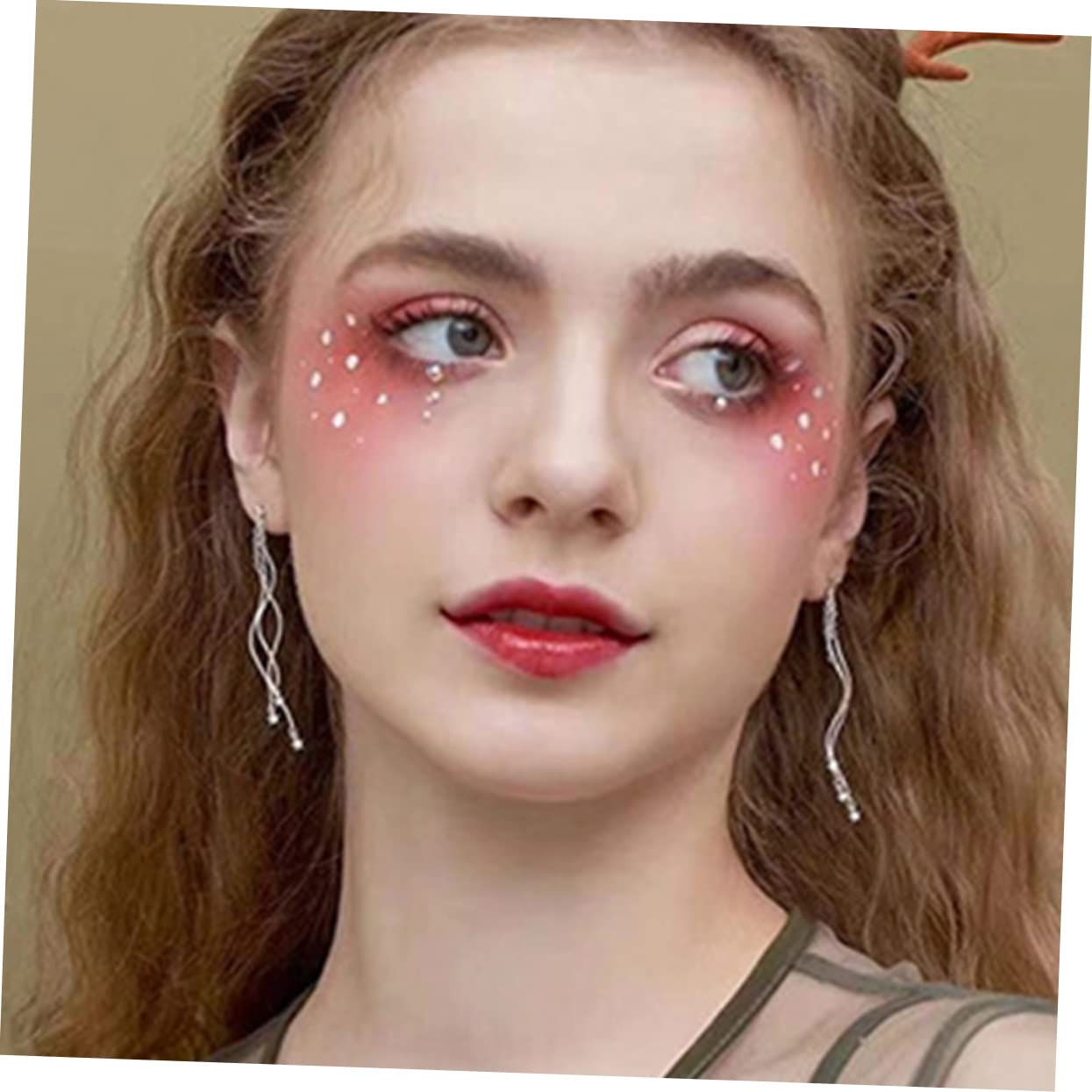 Angoily 25 Juegos De Calcomanías De Gemas Únicas Para Pegar En El Rostro Con Diamantes De Imitación Y Purpurina Para Disfraces De Mujer.