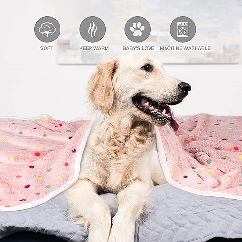 Miniatura 4 de Dono 1 paquete de 3 mantas para perros, manta de forro polar suave y esponjosa para mascotas, tapete cálido para dormir, diseño de huellas de
