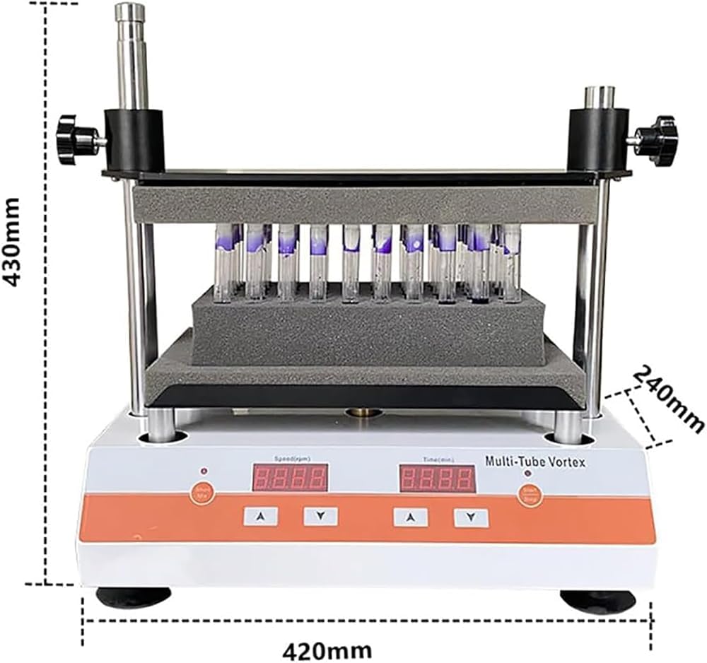 Vortex - Mezclador digital multitubo con pantalla LCD para mezclar muestras científicas, equipo de laboratorio para mezclas y soluciones homogéneas
