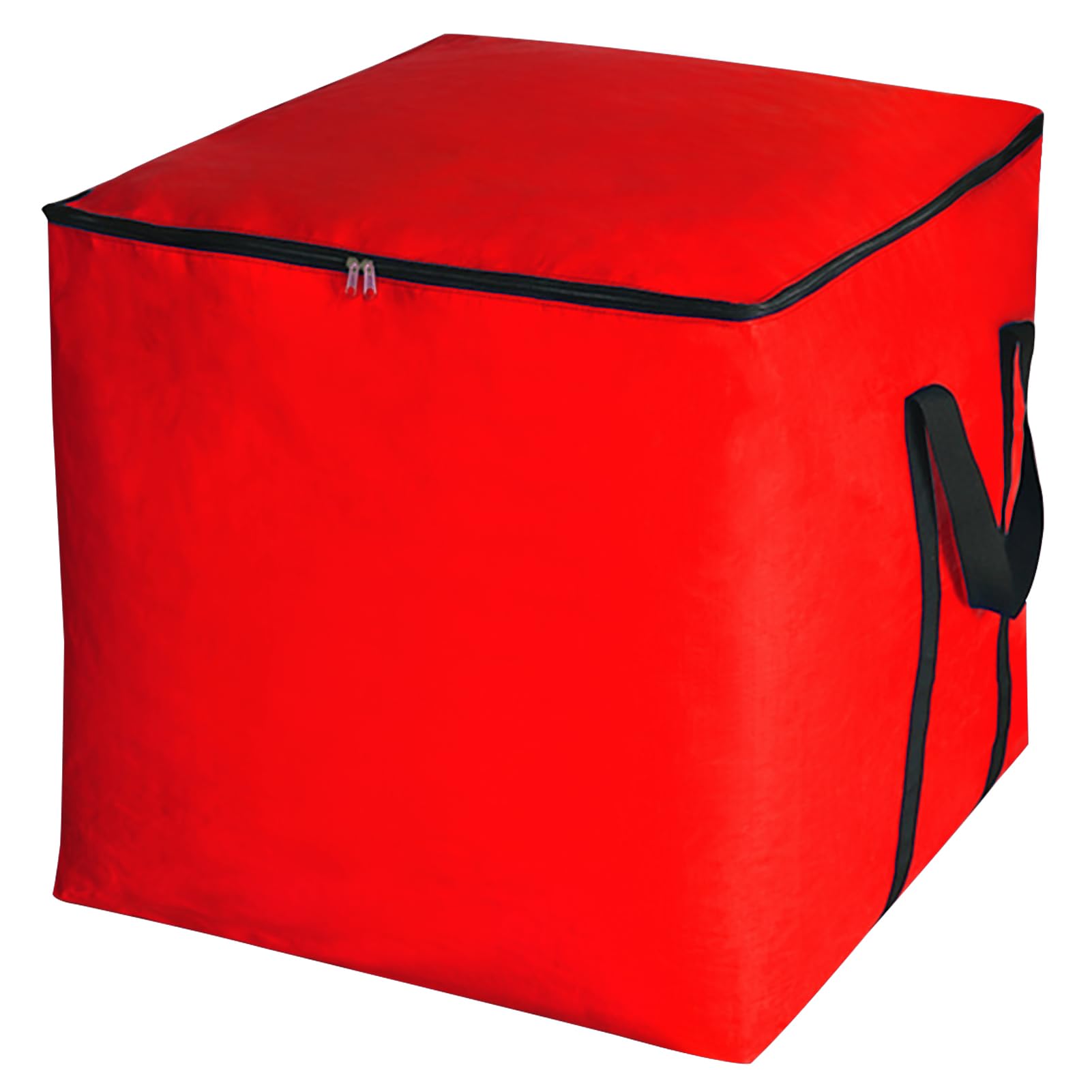 Ausing Storage Bags with Lid and Handles Red 50×50×50 cm 125L Storage Bag for Moving, Camping, Bed Linen, Clothing Storage