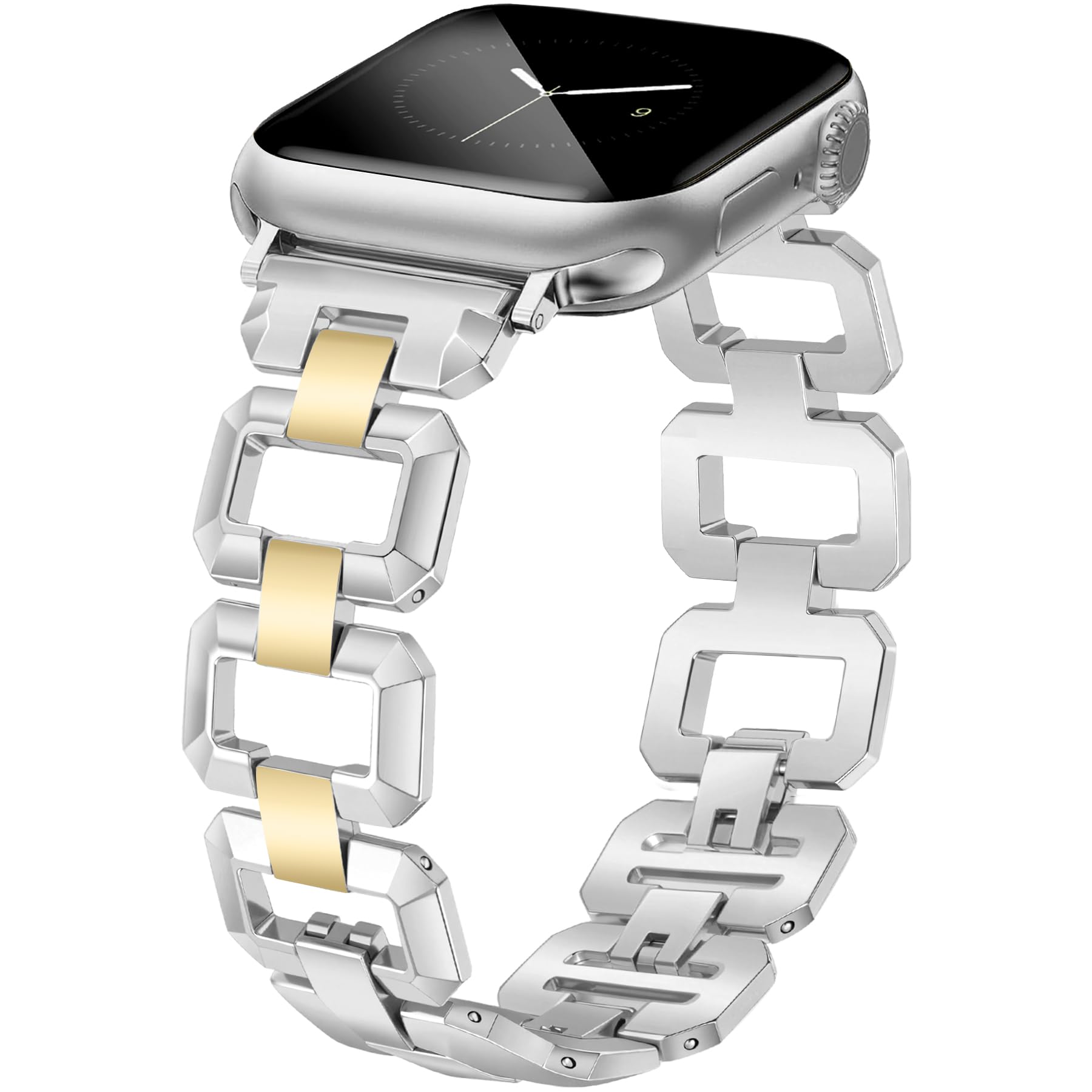 Photo 1 of JR.DM Watch Band for Apple Watch 38mm-42mm, Silver/Gold