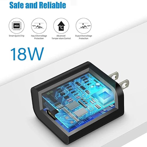 Miniatura 4 de Cargador rápido de 18 W compatible con Motorola Moto G Power 2022G Stylus 2021, G Fast, G Play, G Pure, G7 Play, Motorola One 5G AceFusion+Edge