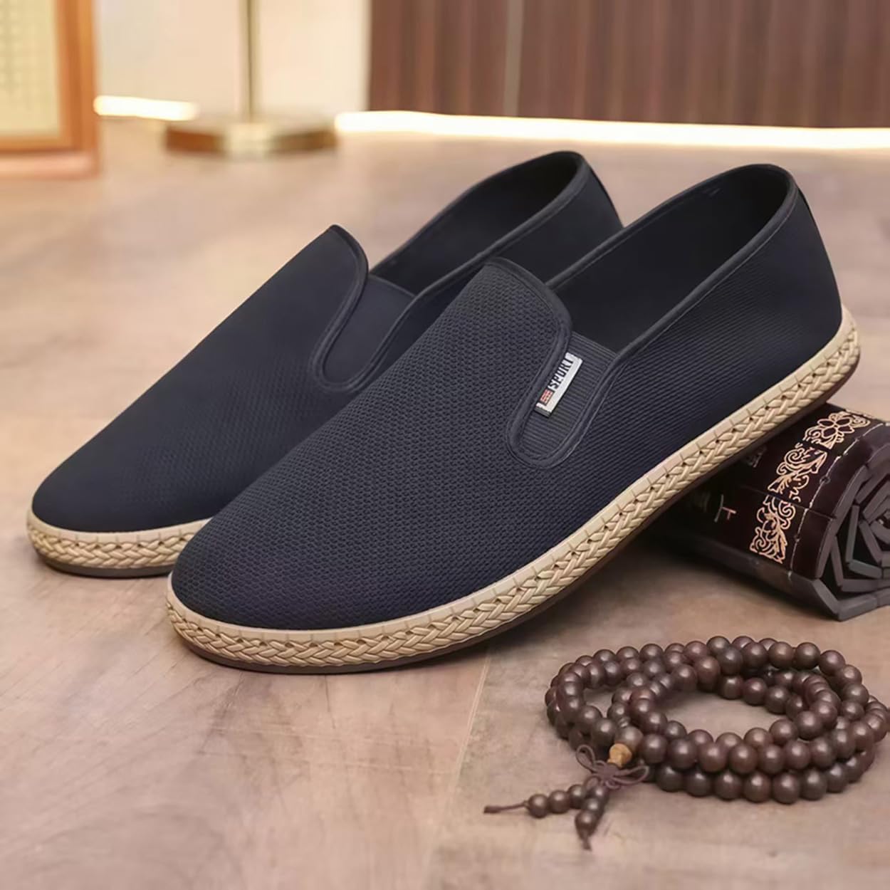 Mens Canvas Shoes Loafers Slip On Walking Boat Shoes Causal Comfort Work Business Non Slip Lightweight Low Top