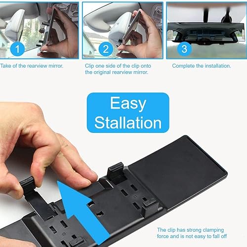 Miniatura 3 de OBTANIM Espejo retrovisor para automóvil de 10.6 pulgadas, vidrio HD, antirreflejo, clip panorámico gran angular para el interior del automóvil,