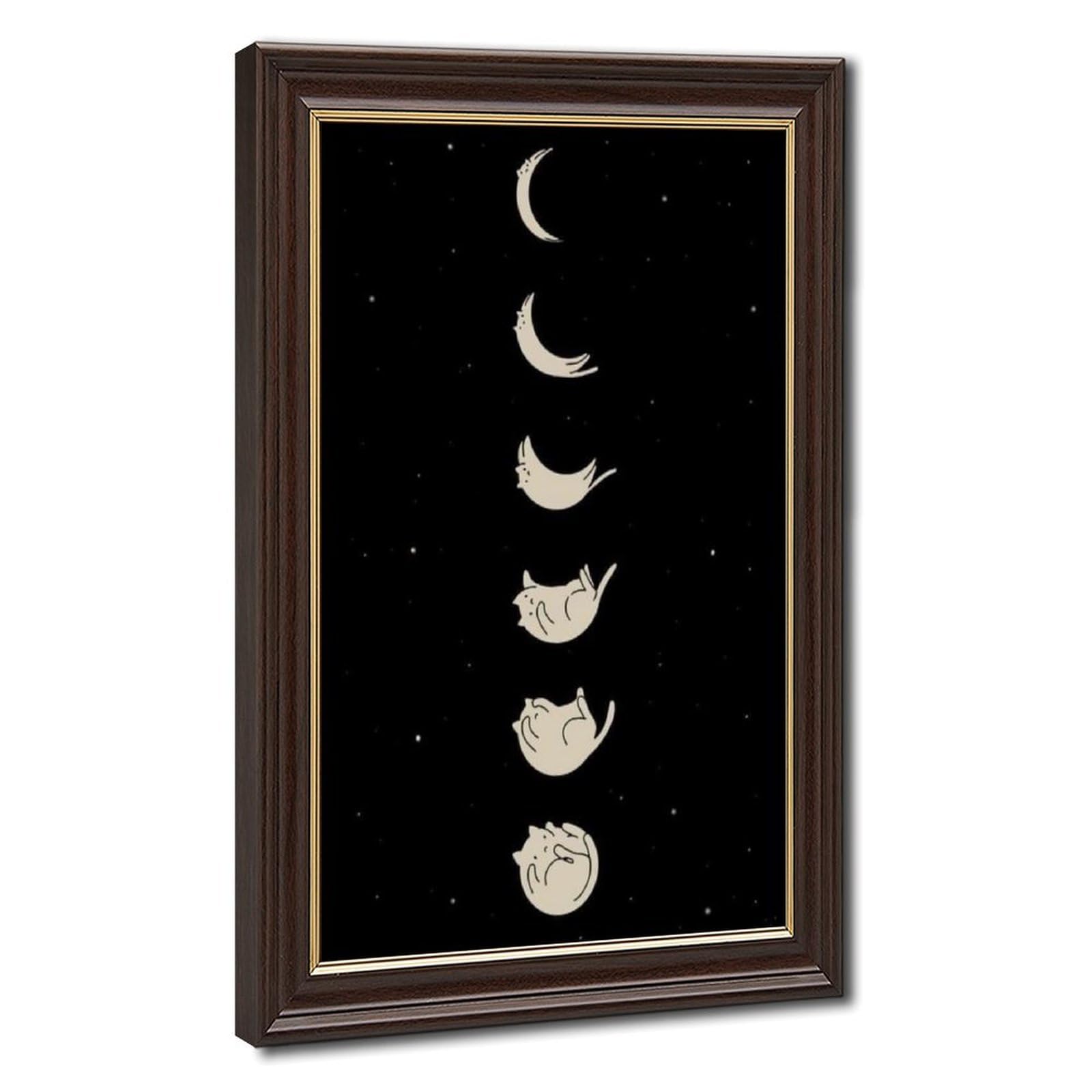Bareronor The Plump Abstract Cat Canvas Poster Bedroom Decor Landscape Office Room Decor Gift 12" L X 18" W
