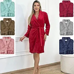 Roupão Luxo Neo Velour Ultra Macio Aveludado Microfibra Adulto M e G Unissex Masculino e Feminino