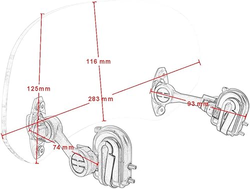 Miniatura 7 de Alerón de motocicleta universal acrílico con abrazadera Deflector de parabrisas ajustable Aerofoil para Yamaha para Kawasaki para Ducati (humo)