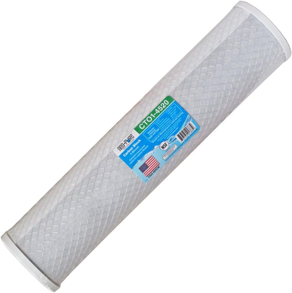 Neo-Pure CTO1-4520 20 x 4-1/2 Coconut Shell Carbon Block Filter 5 micron - Single