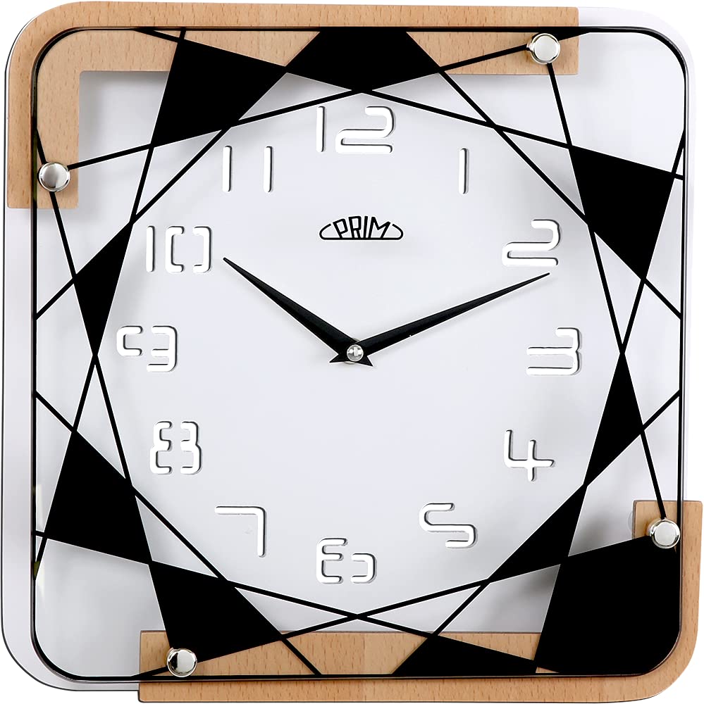PRIM Clock, Wood, White, Small/Normall