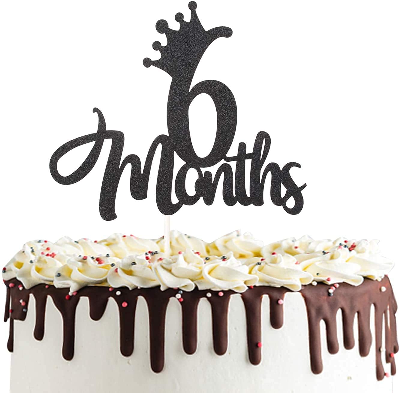 Zyozique 6 Months birthday Cake Topper Rose Gold Glitter Half Birthday Baby Shower, Real Glitter 6 Months Cake Topper, (6 Month-Rose Gold) (B09NJLC1DQ) Amazon Price History, Amazon Price Tracker