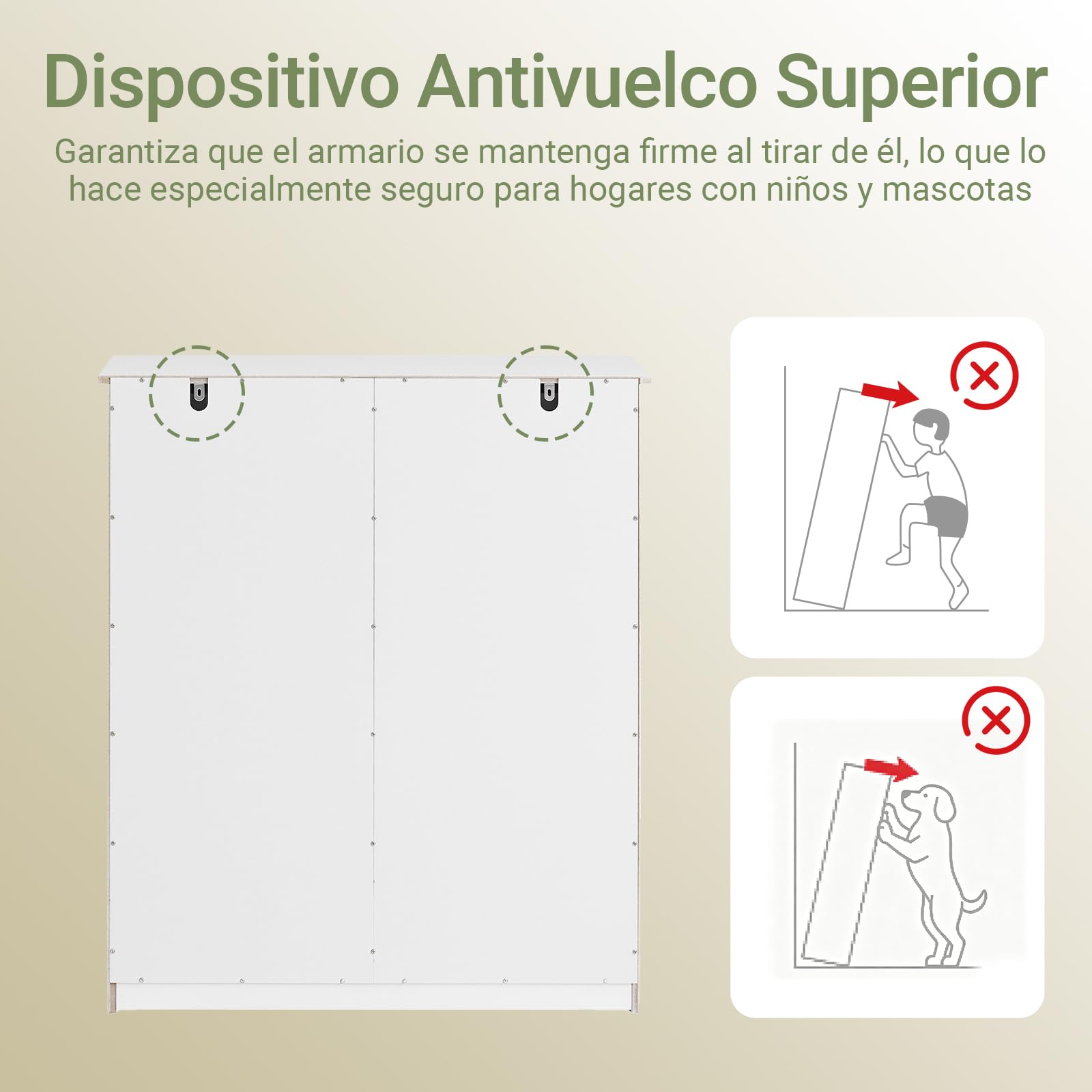 SoBuy Mueble Ropa Sucia con 2 Cestos Abatibles Y 2 Cajones, 78x38x90 Cm | 2 cestos abatibles extraíbles de 90 L y 2 cajones para separar la ropa sucia de toda la familia. Blanco. BZR33-II-W