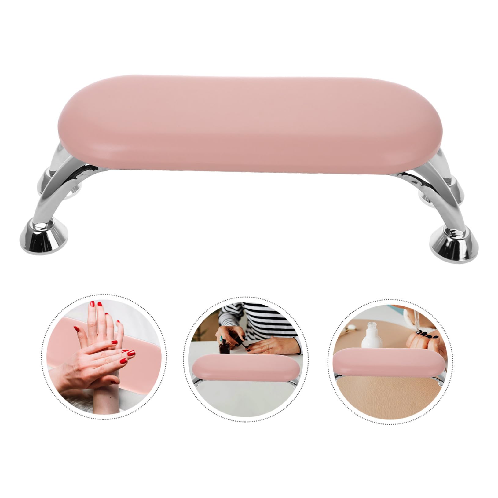 Poggiamani per Unghie Rosa in Pu e Ferro, Design Pratico, Compatto e Facile da Pulire, per Salone di Manicure e Formazione | Supporto per Nail Art, Design Pratico, Facile da Pulire, per Training Art