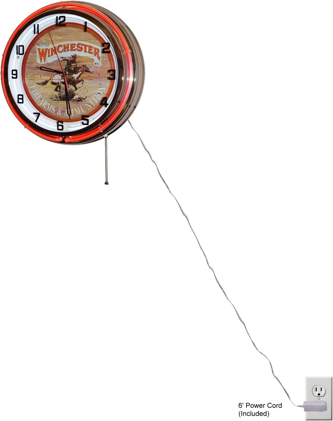 18" Winchester Firearms & Ammunition Double Neon Clock