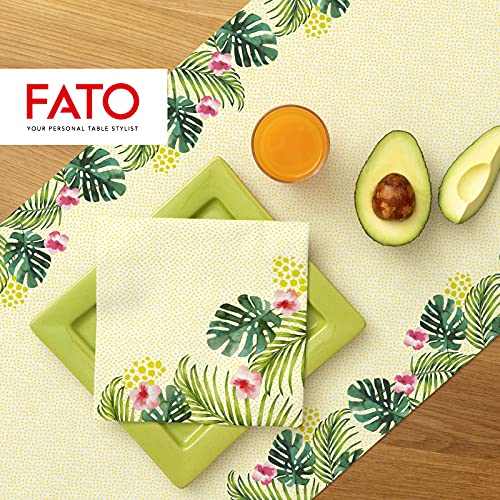 Fato Table Runner, Modern, Tropical Design, Green, Airlaid, 0.4 x 24 m, Pack of 20, 40 cm x 120 cm - Image 2