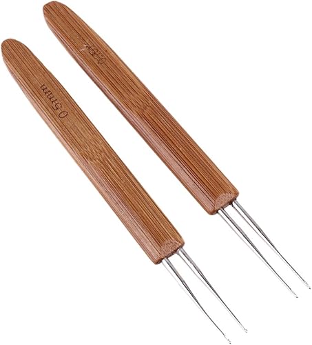 Miniatura 6 de Milisten Herramientas para trenzar el cabello, 2 piezas de gancho de ganchillo, rastas de ganchillo, agujas de tejer, herramientas de tejer de