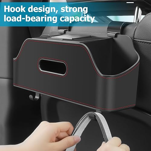 Miniatura 6 de zipelo Organizador de asiento trasero para reposacabezas de automóvil con soporte para tazas, caja de almacenamiento multifuncional para colgar en
