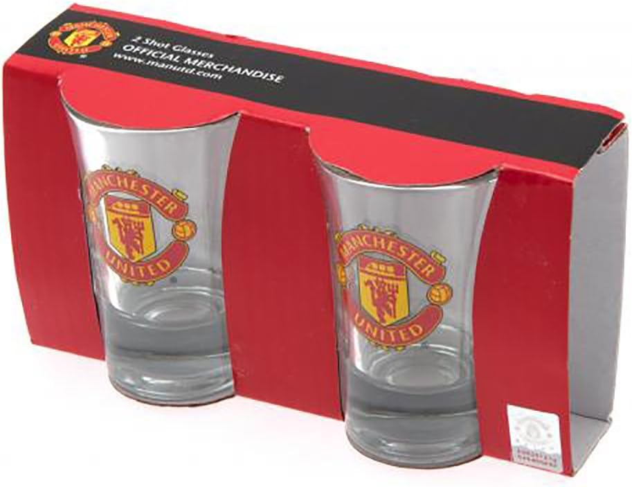Manchester United F.C - Shot Glass Set ( 2 PACK) : Sports & Outdoors
