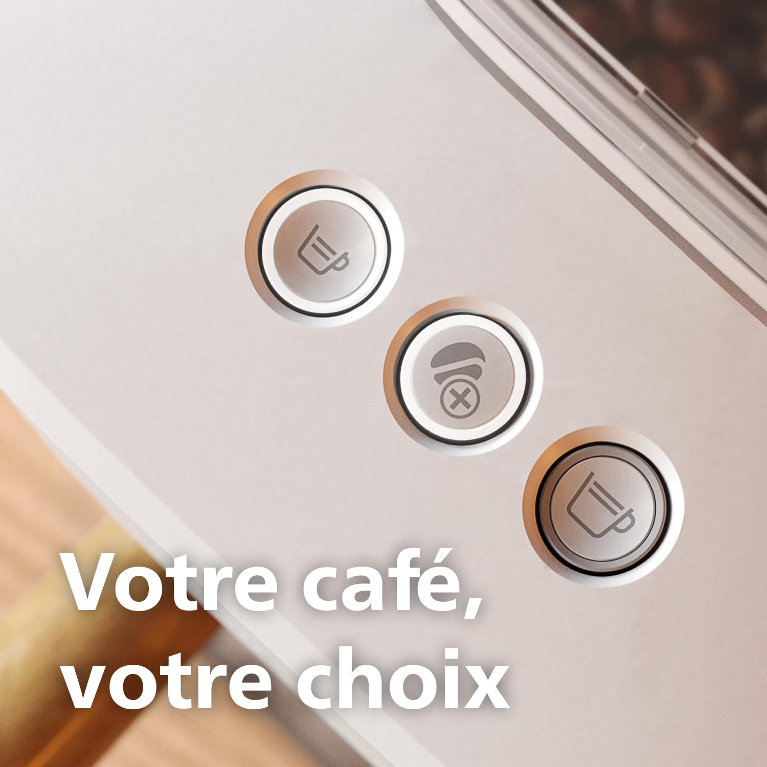 Philips Baristina Machine à expresso, Mouture, tassage et infusion automatiques, 16 bars,Expresso,Lungo, Format compact, Blanc naturel avec porte-filtre en frêne, Machine à café avec broyeur BAR307/20
