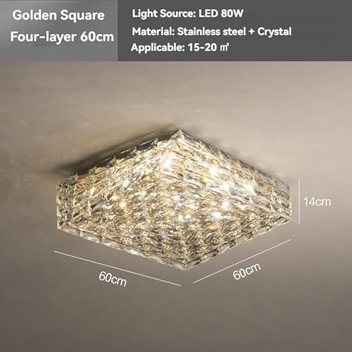 �V�����f���A, �k���� LED �N���X�^�� �V�[�����O �V�����f���A �Ɩ� �S�[���h �N���[�� ���� �_�C�j���O ���r���O ���[�� �Q�� �A�C�����h ���C�g ���� �����v(Gold 60cm 4 layer,Neutral)