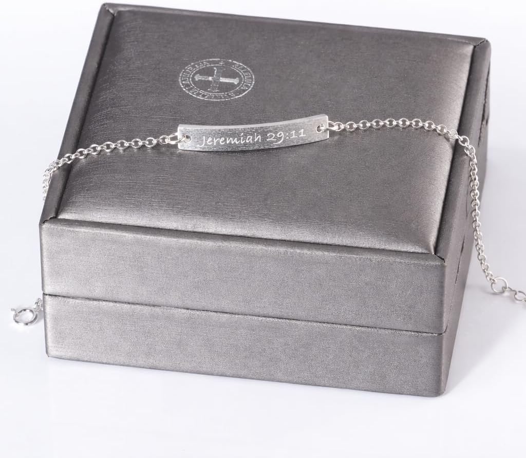 Jeremiah 29 11 Bracelet for Women, 925 Sterling Silver Christian Faith Jewelry, Meaningful Gift for Her