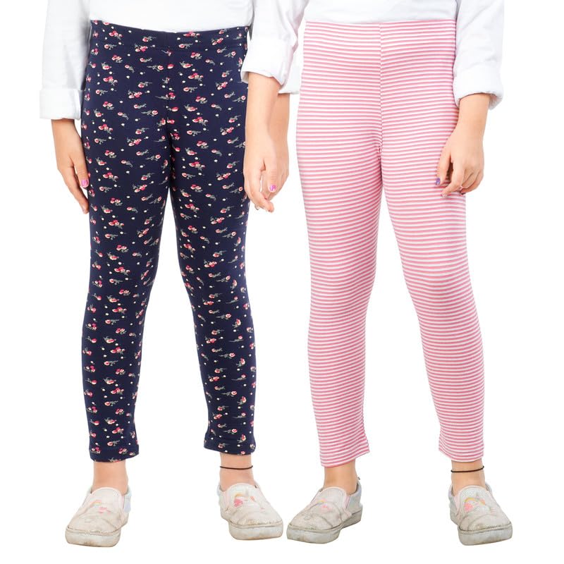Image of ARIEL Cotton Printed Non-Transparent Regular Fit Ankle Length Leggings for Girls