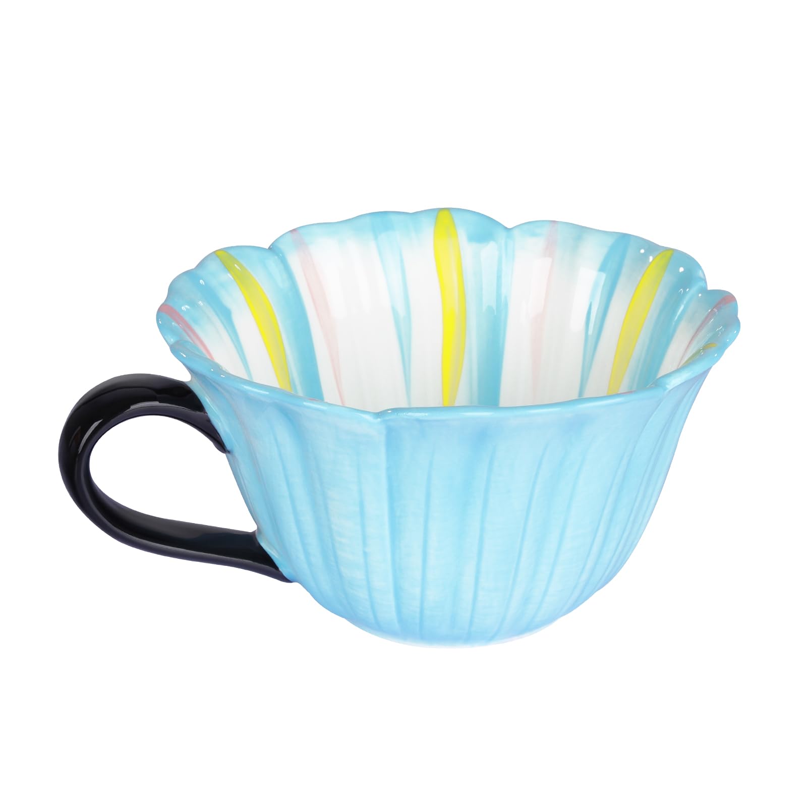 Petal Shape Cappuccino Cup Ceramic Coffee Latte Tea Espresso Mug 260ml/8oz