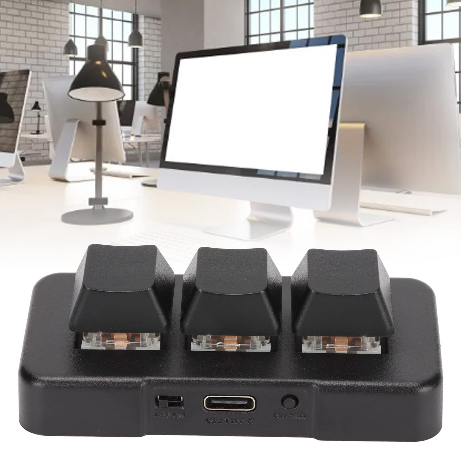 VBESTLIFE Mini Tastiera a 3 Tasti, Tastiera Macro Programmabile USB/2.4G/Bluetooth RGB, Tastiera da Gioco Meccanica con Programmazione Wireless