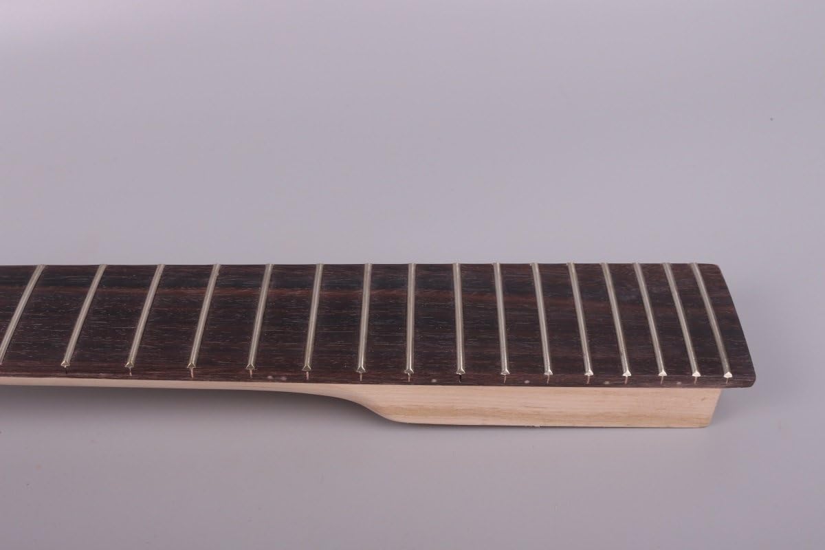 Yinfente Electric Guitar Neck 22 fret Guitar Replacement For LP ST Electric guitar Necks Paddle head DIY Maple Rosewood 25.5inch Scale (25-1/2 inch)