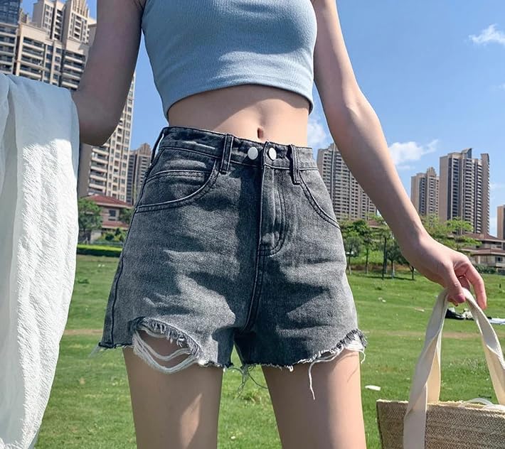 Short Jean Pants High Waist Denim Shorts for Women