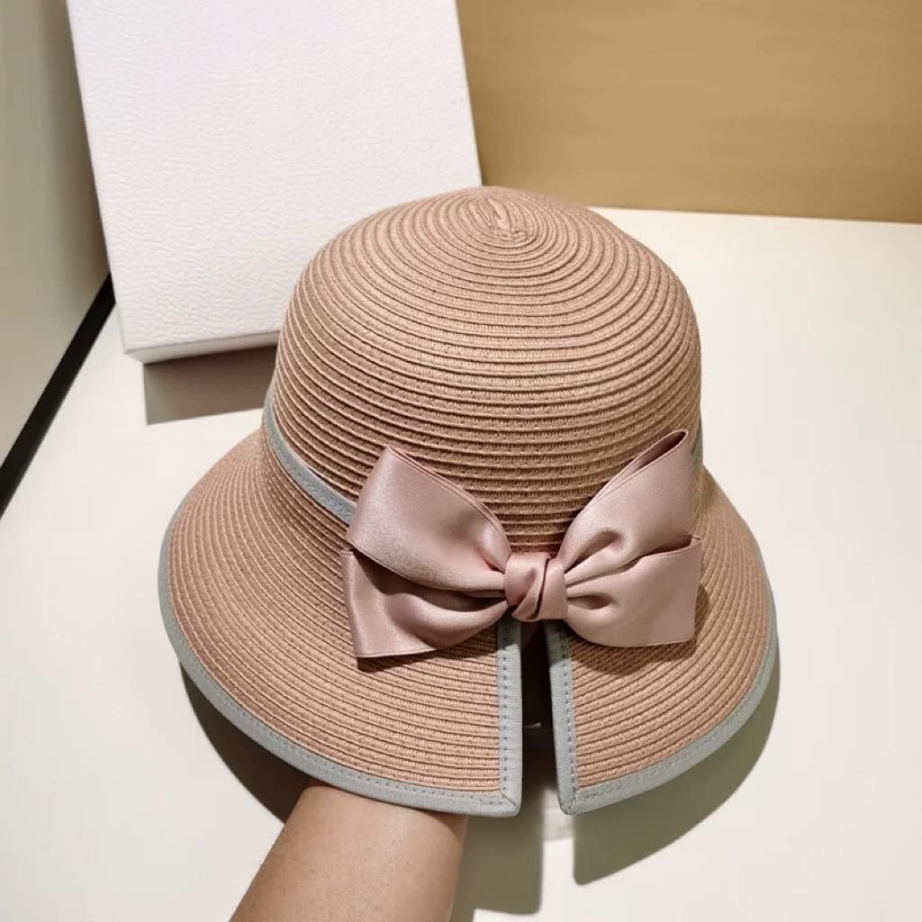 Strohhut Sommer Hut Mädchen Straw Hut Nette Bogen Sonnenhut Breiter Kappe Meer Strand Big Hut Frauen Raffia Strohhüte