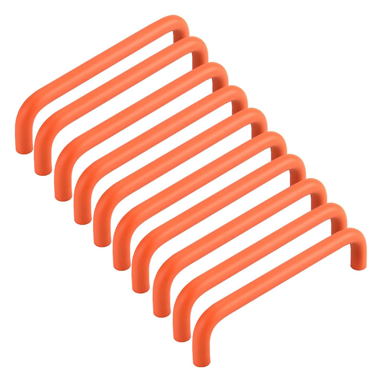 RSWZSFL 10 Pcs Kitchen Cabinet Handles Colourful Cabinet Knobs Cupboard Handles Furniture Pull Aluminium Door Handles Drawer Knobs for Drawer Wardrobe Children's Room Furniture (Orange,Pitch:320mm)