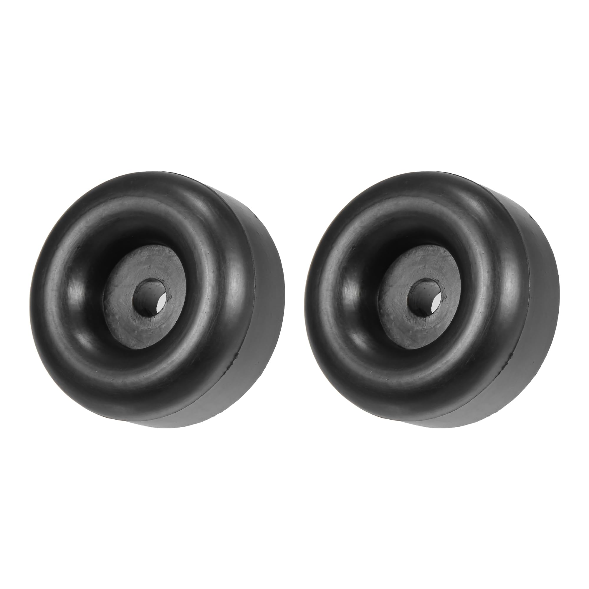 X AUTOHAUX 2pcs 2.5" Round Rubber Feet Bump Stops Guard with 2/5" Screw Holes, Black