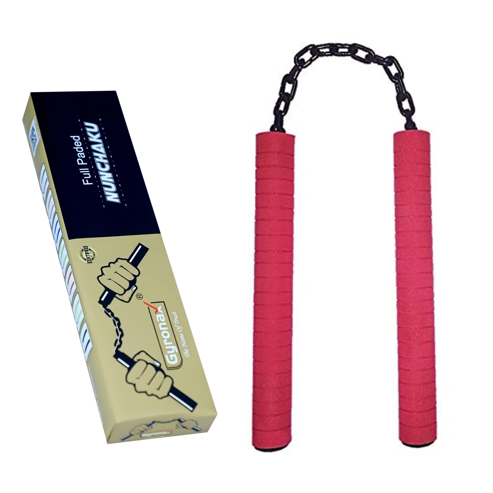 Gyronax Foam Nunchaku, Red Colour Handle 10” with 9” Black Metal Chain,Pack of 1,(Martial Arts Weapon & Equipment nanchaku) (B07WK7MGSW) Amazon Price History, Amazon Price Tracker